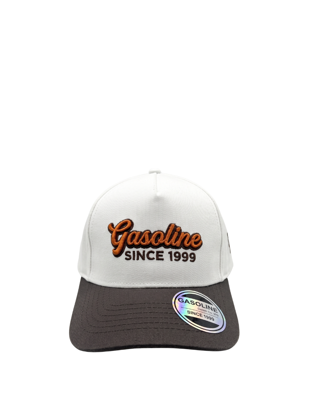 Gasoline Atlas Adjustable White Brown Cap