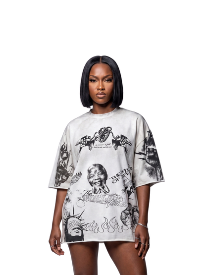 Ostentious Mandela White T-Shirt