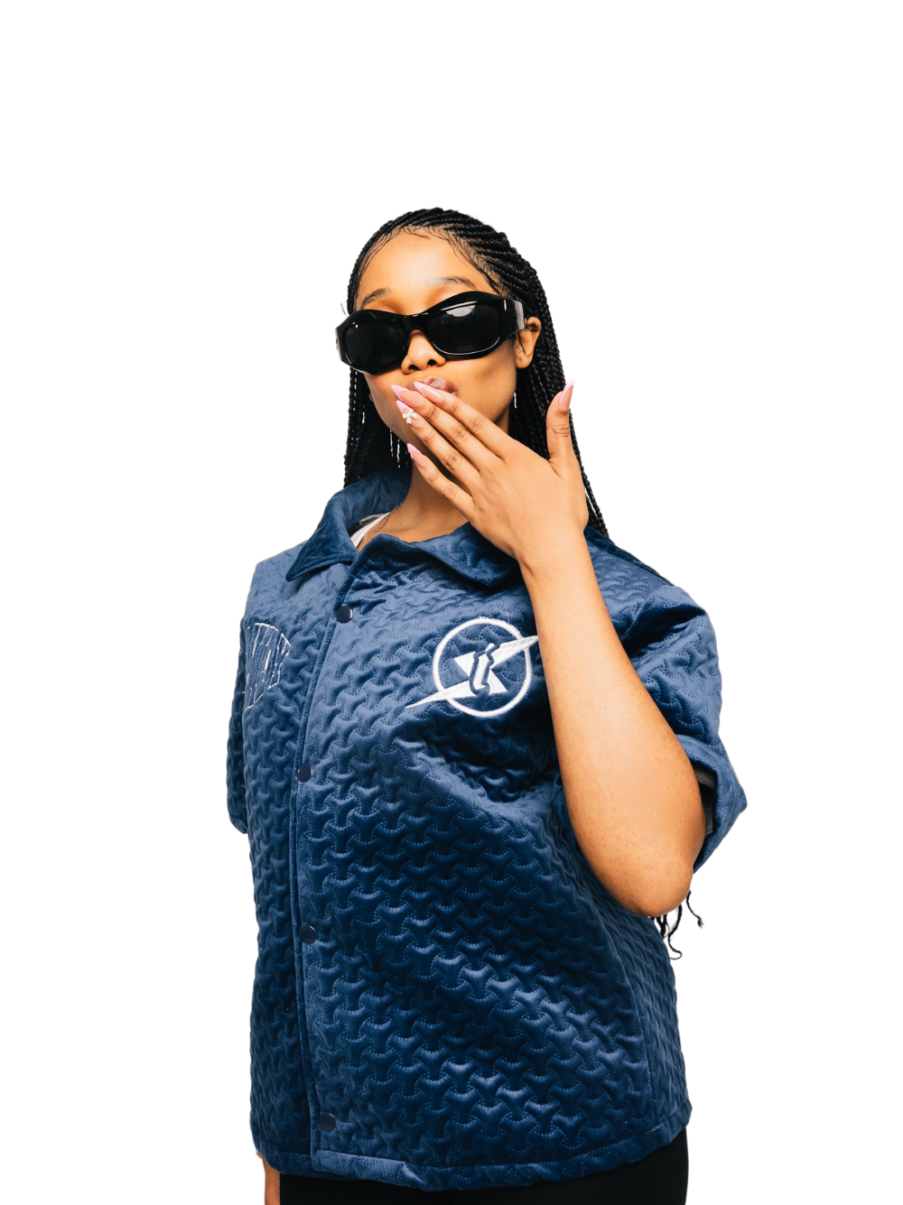 Insanidy Blue Monogram Button Up Shirt