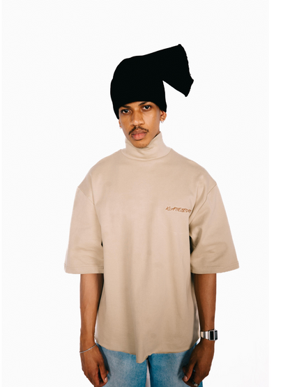 Kai Eleven Beige Turtle Neck T-Shirt