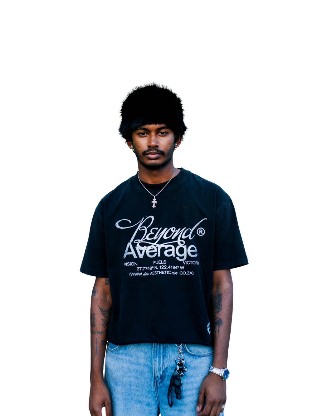 Aesthetic Beyond Average Washed Black T-Shirt