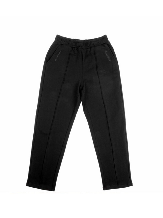 Ostentious Black Pleaded Sweatpants