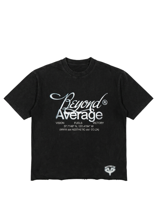 Aesthetic Beyond Average Washed Black T-Shirt