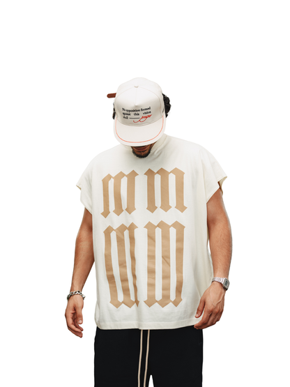 Micael Matthews Saint Drop Shoulder Cream Vest