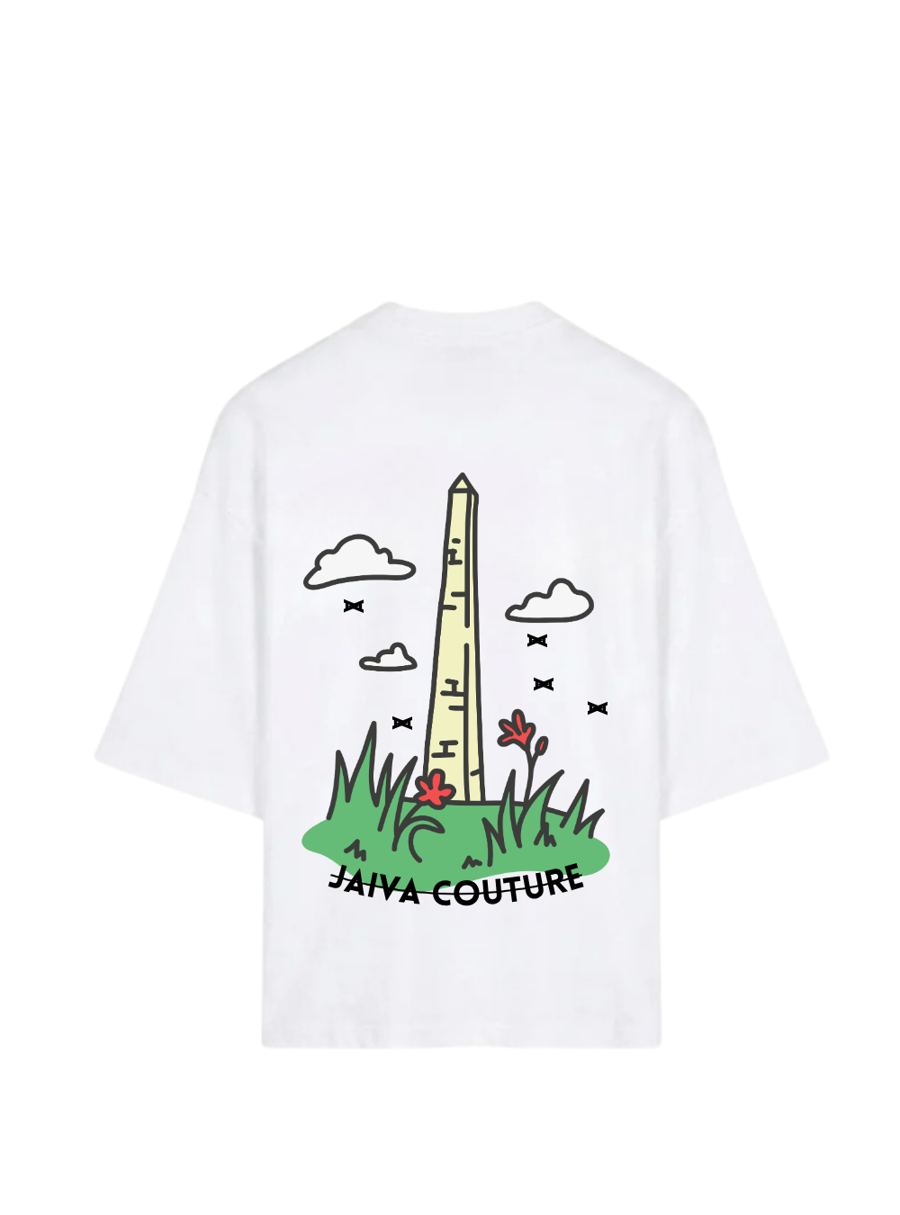 Jaiva Flower Oversized White T-Shirt