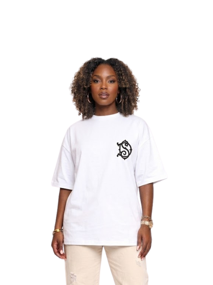 Shanay David’s White Monogram T-shirt