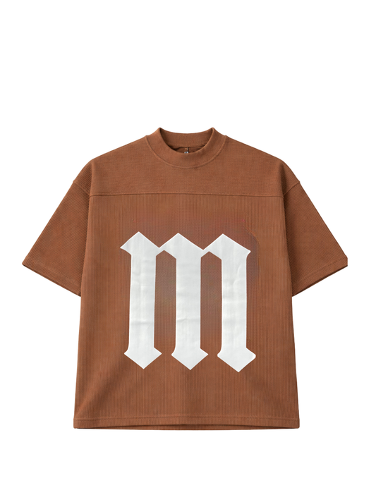 Micael Matthews Brown Pleated T-Shirt