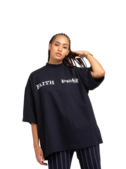 Micael Matthews Faith x Fear Oversized Black T-Shirt