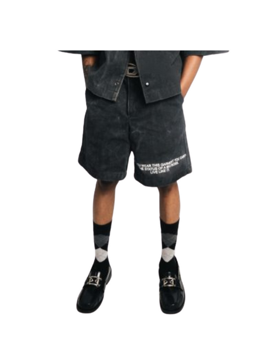 El Patron Grey Stonewash Shorts