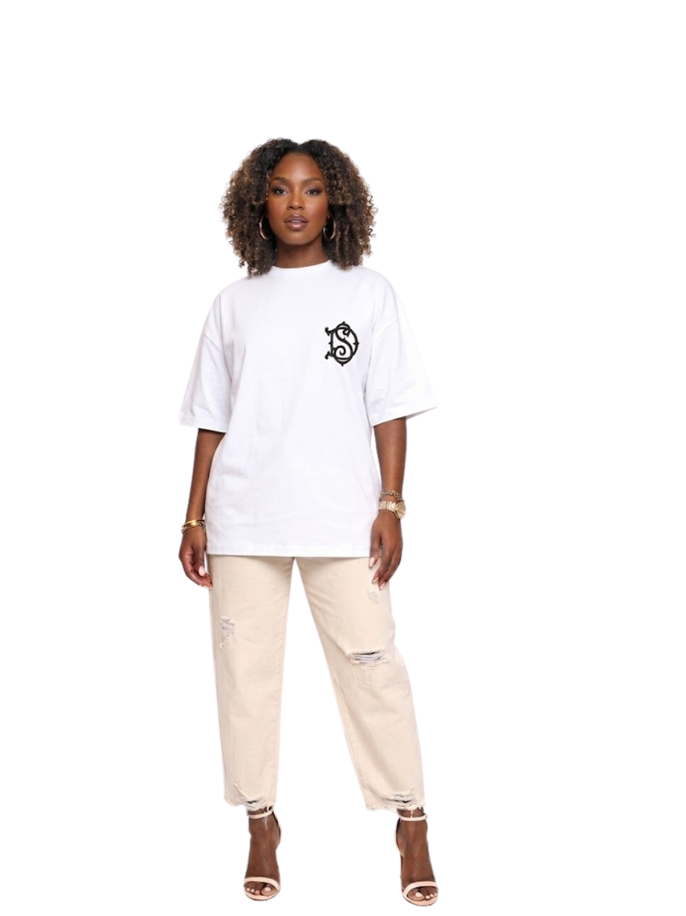 Shanay David’s White Monogram T-shirt