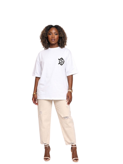 Shanay David’s White Monogram T-shirt