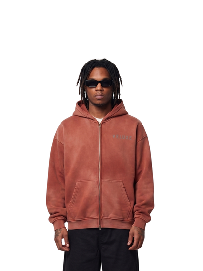 Veluxe Zipper Hoodie Red