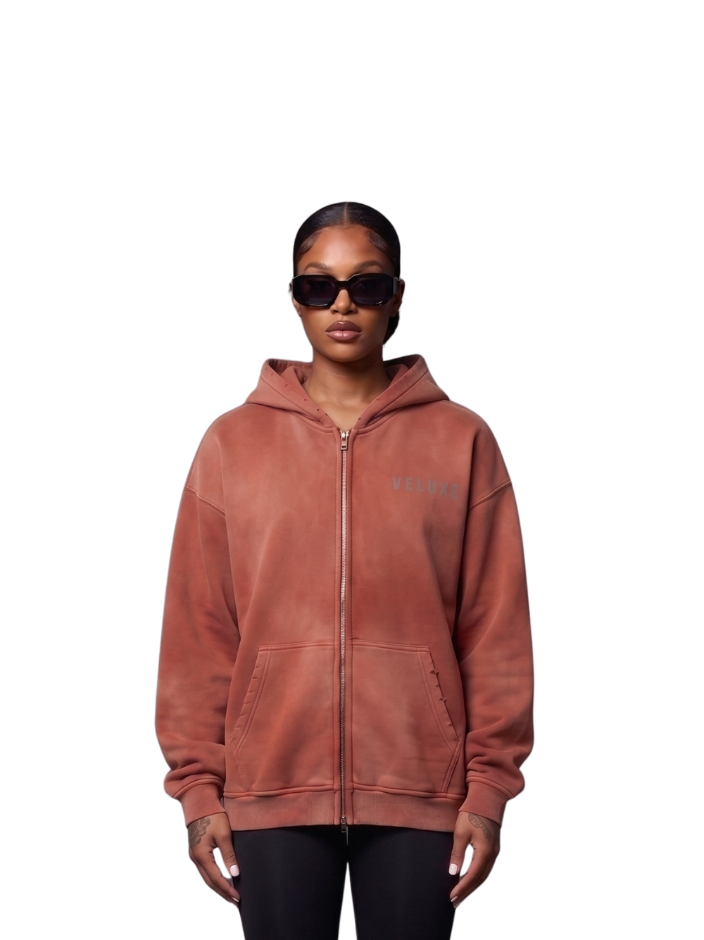 Veluxe Zipper Hoodie Red