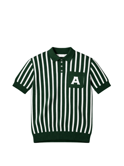 Ascend Men’s Stripped Green Golfer Shirt
