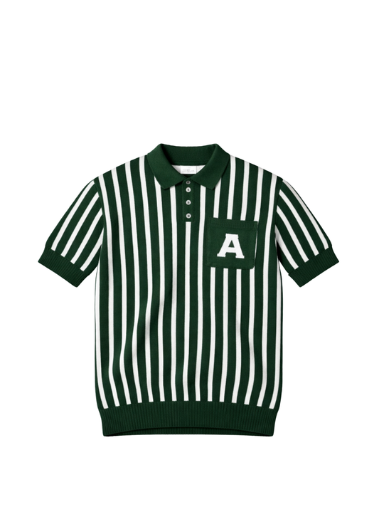 Ascend Men’s Stripped Green Golfer Shirt