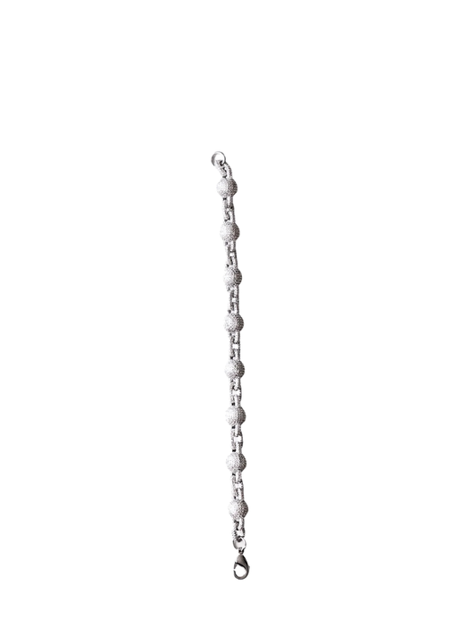 Luminary Silver Diamond Ball Bracelet