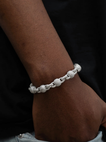 Luminary Silver Diamond Ball Bracelet