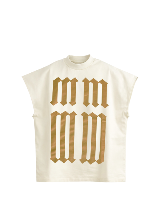 Micael Matthews Saint Drop Shoulder Cream Vest