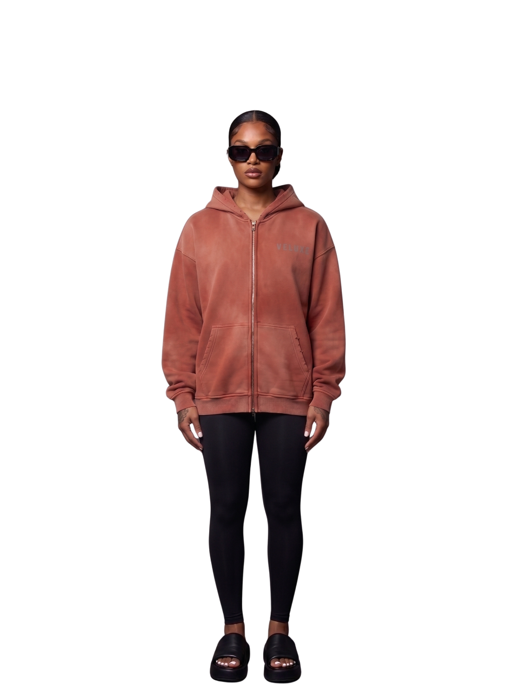 Veluxe Zipper Hoodie Red