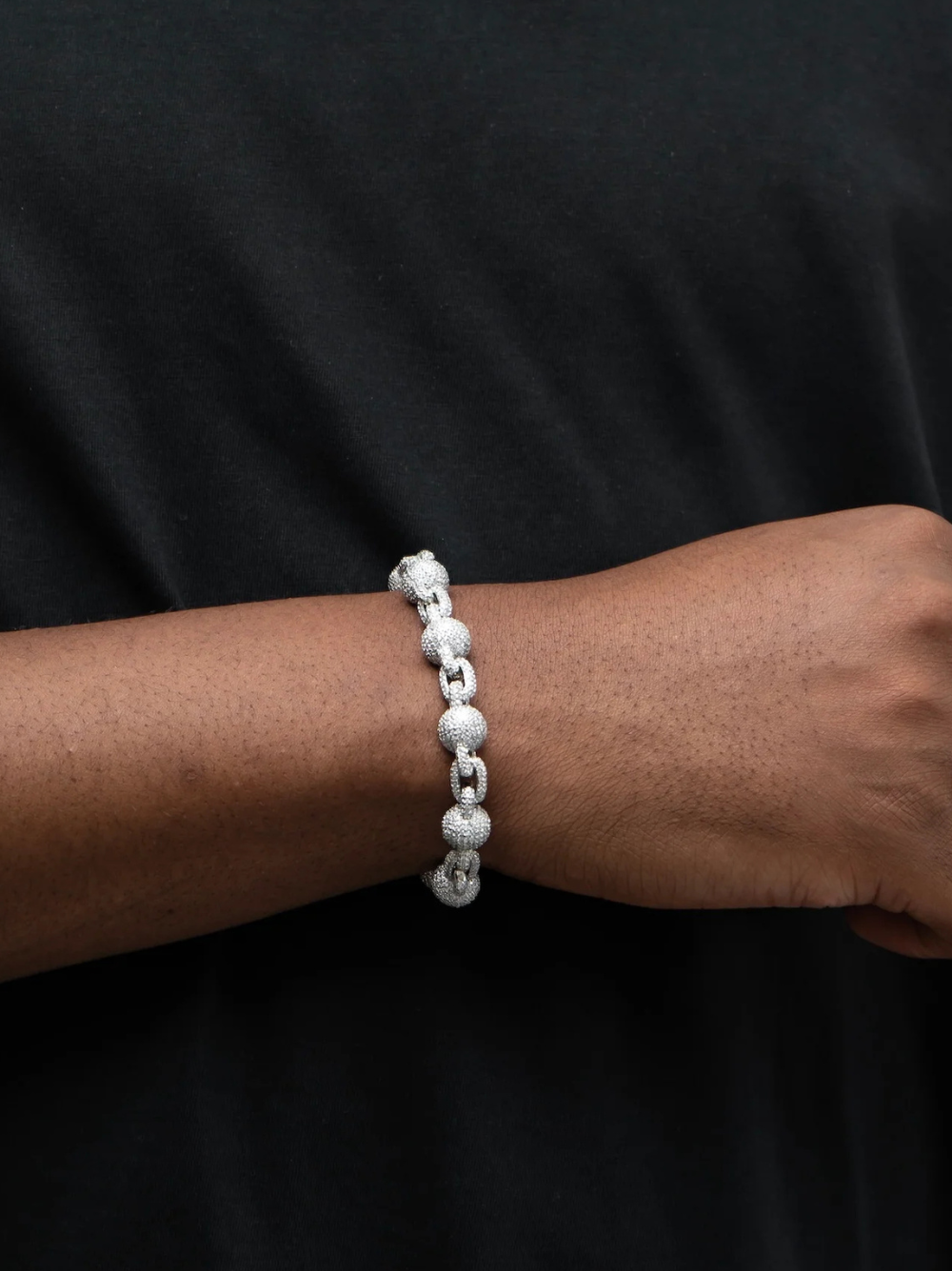 Luminary Silver Diamond Ball Bracelet