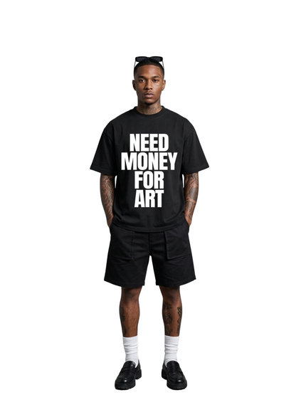 Mercha Need Money For Art Black T-Shirt