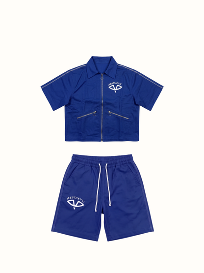 Aesthetic Visionary Blue Denim Short Set