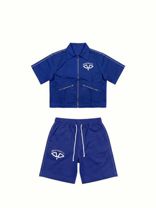 Aesthetic Visionary Blue Denim Short Set
