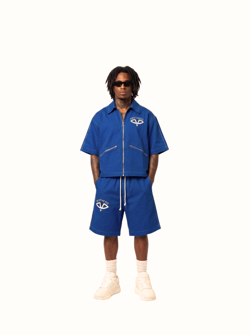 Aesthetic Visionary Blue Denim Short Set
