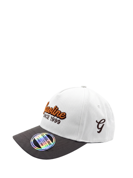 Gasoline Atlas Adjustable White Brown Cap