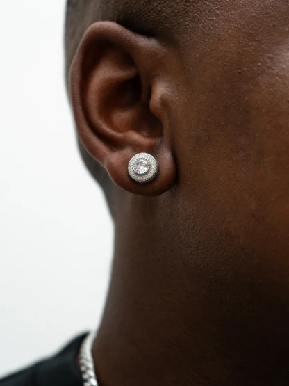 Luminary Silver Diamond Round Earring