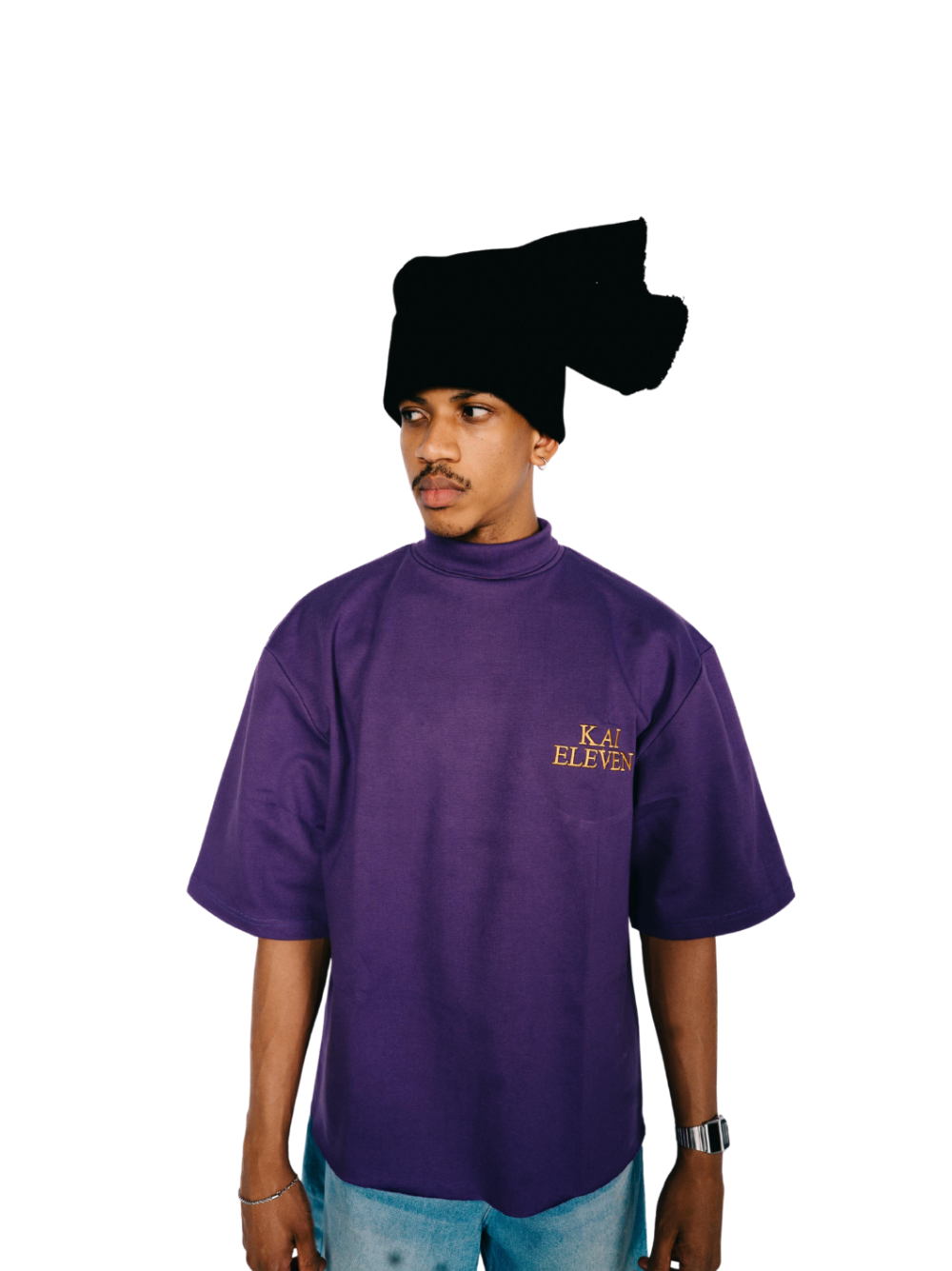 Kai Eleven Purple Turtle Neck T-Shirt
