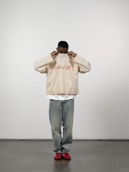Unkle Keith Signiture Knit Beige Sweater