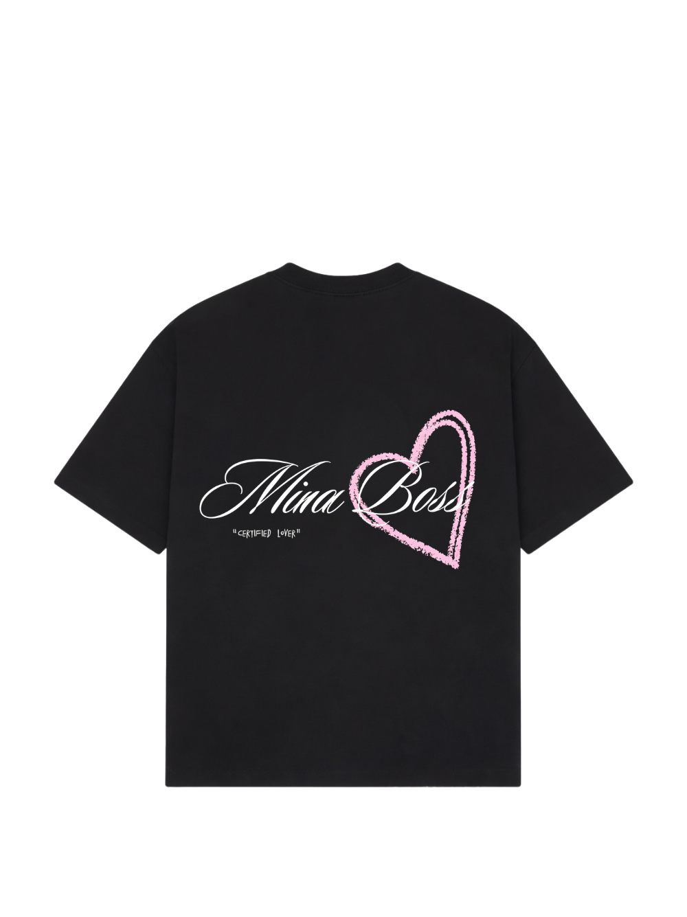 Mina Boss "Lover" Oversized Black T-Shirt