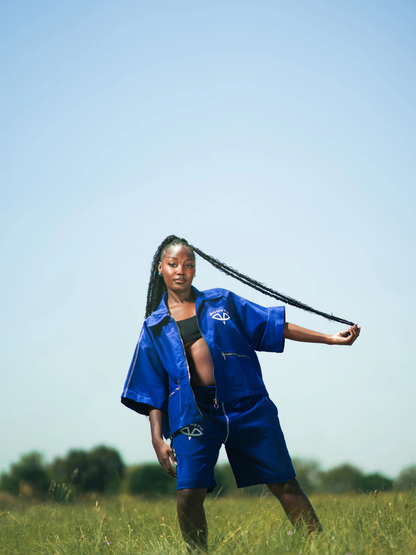 Aesthetic Visionary Blue Denim Short Set