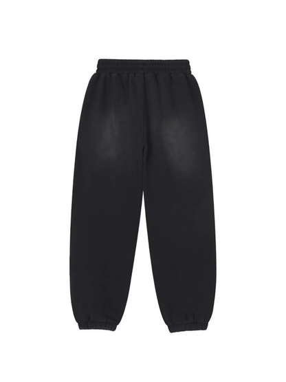 Iconic Black Fleeced Black Sweatpants