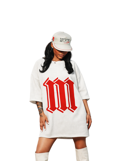 Micael Matthews White Pleated T-Shirt