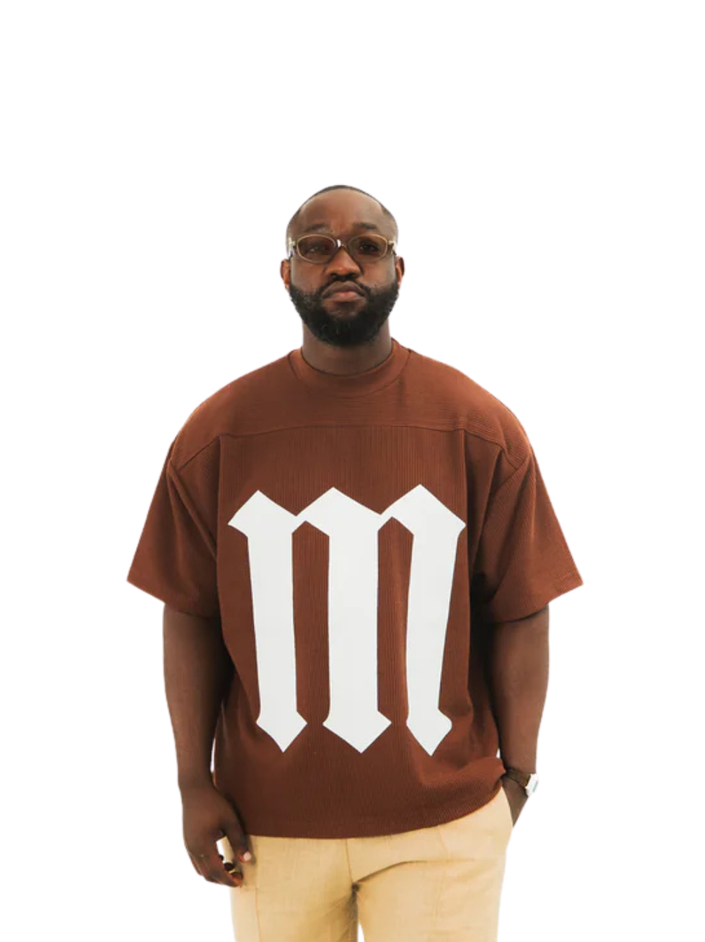 Micael Matthews Brown Pleated T-Shirt
