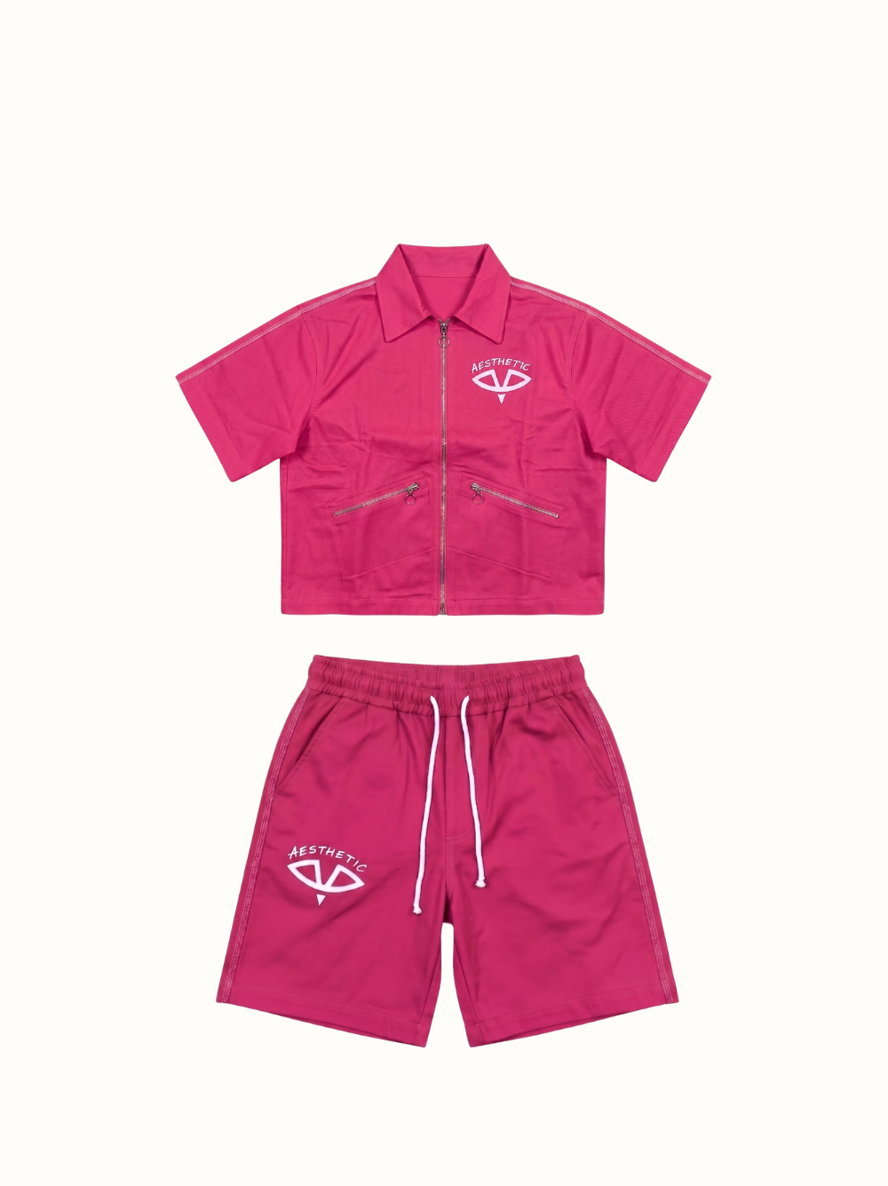 Aesthetic Visionary Pink Denim Short Set