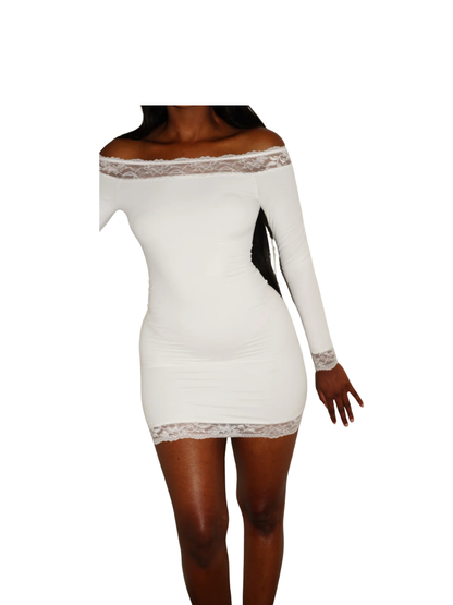 Kurv After Dark Lace Dress White