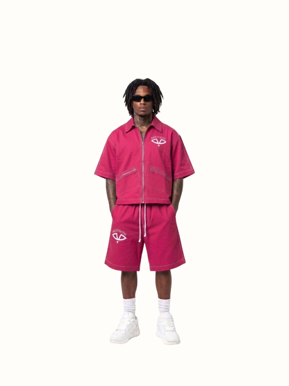 Aesthetic Visionary Pink Denim Short Set