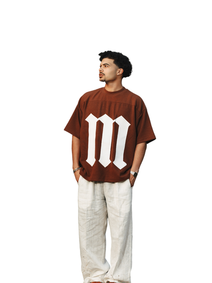 Micael Matthews Brown Pleated T-Shirt