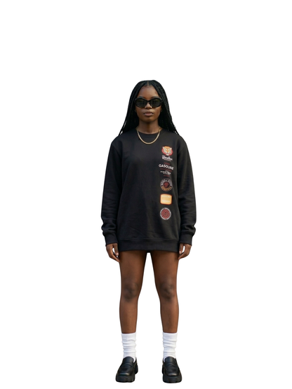Gasoline Tiger Badge Black Sweater