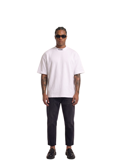 Iconic Clothing White Neck Print T-Shirt