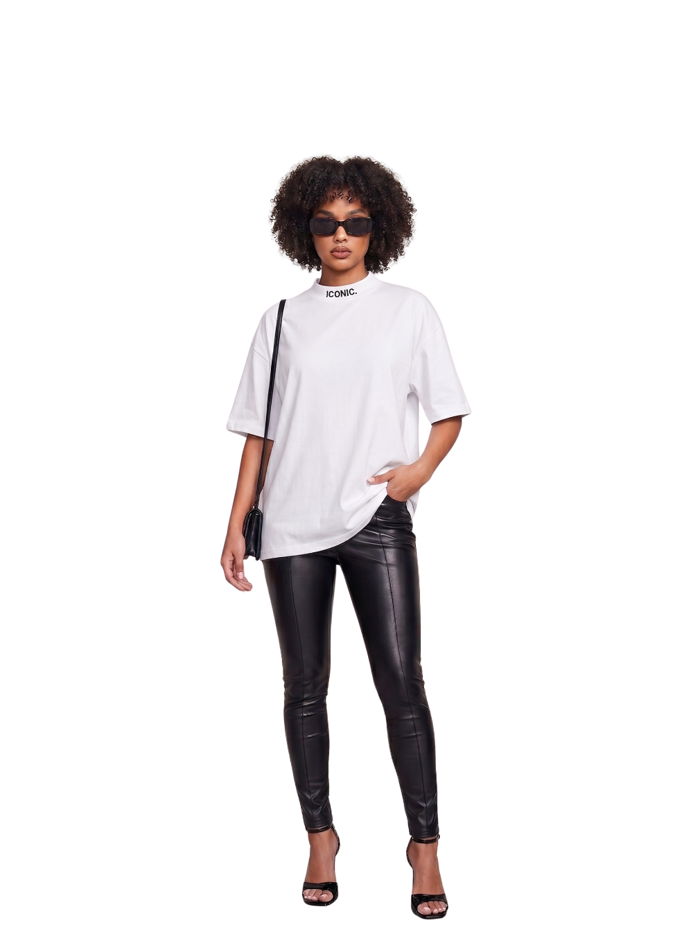 Iconic Clothing White Neck Print T-Shirt
