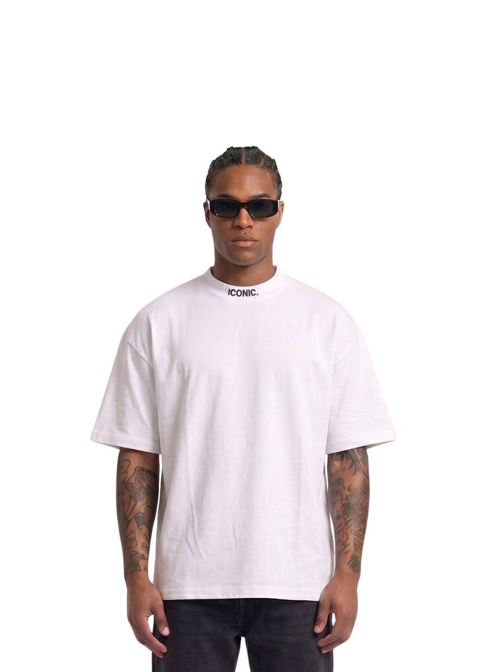 Iconic Clothing White Neck Print T-Shirt