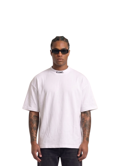 Iconic Clothing White Neck Print T-Shirt