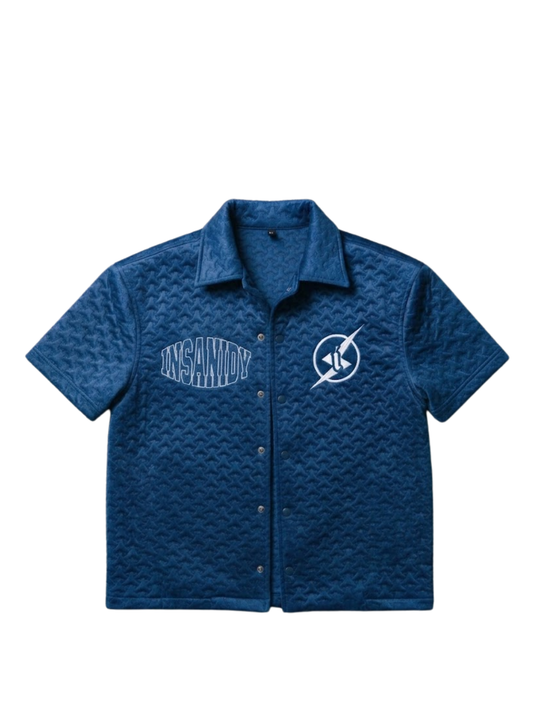 Insanidy Blue Monogram Button Up Shirt