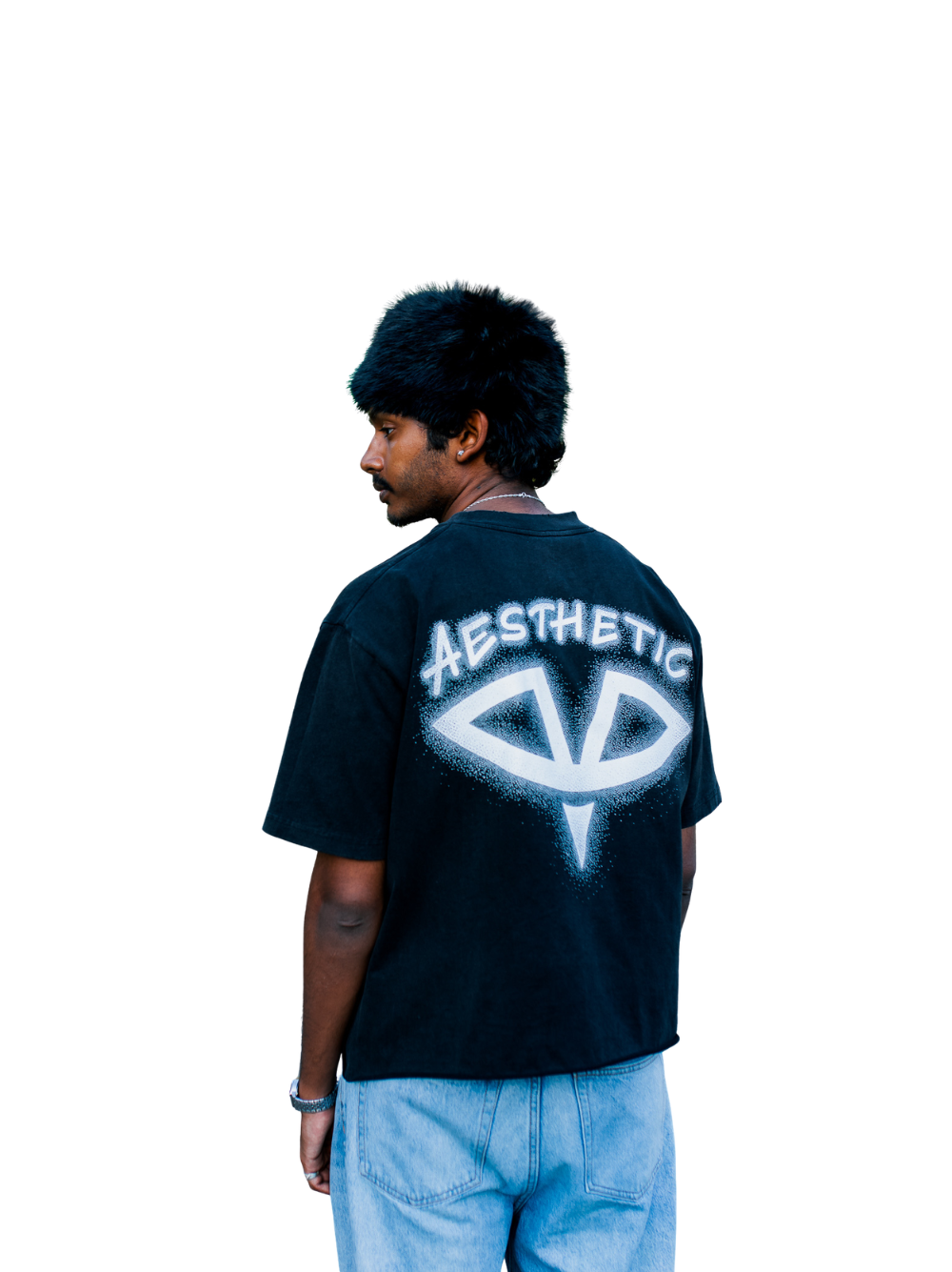 Aesthetic Beyond Average Washed Black T-Shirt