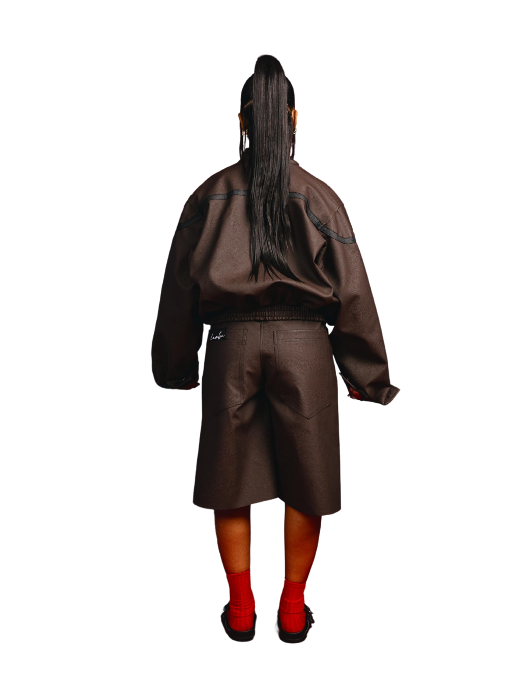 Lembe Brown Leather Shorts