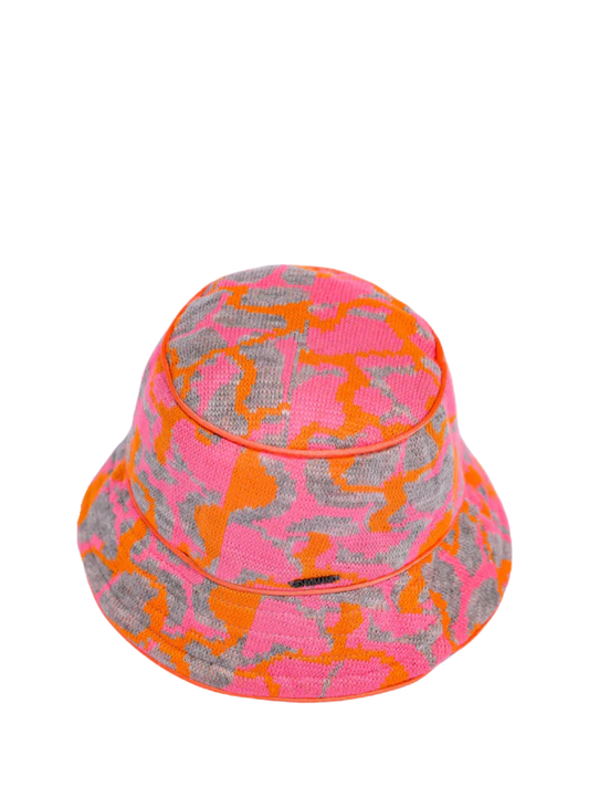 Idayimani Pink Knitted Bucket Cap